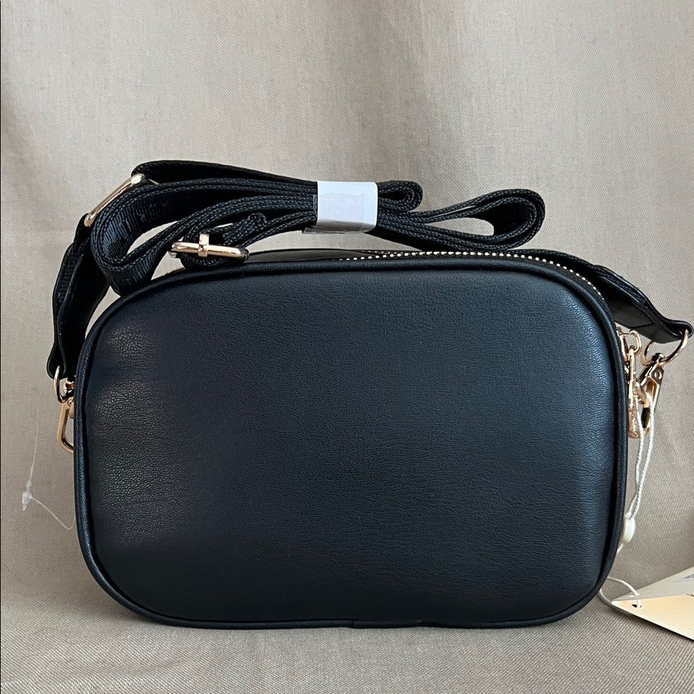 Valentino Orlandi Black Quilted Crossbody Bag NWT Gold Hardware MSRP $210 - Picture 7 of 9